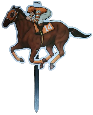 Deluxe Horse and Jockey Yard Sign (black stake)