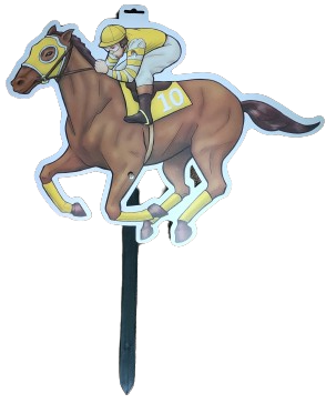 Deluxe Horse and Jockey Yard Sign (black stake)