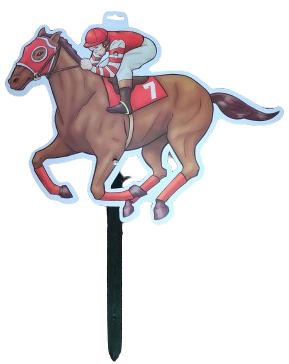 Deluxe Horse and Jockey Yard Sign (black stake)