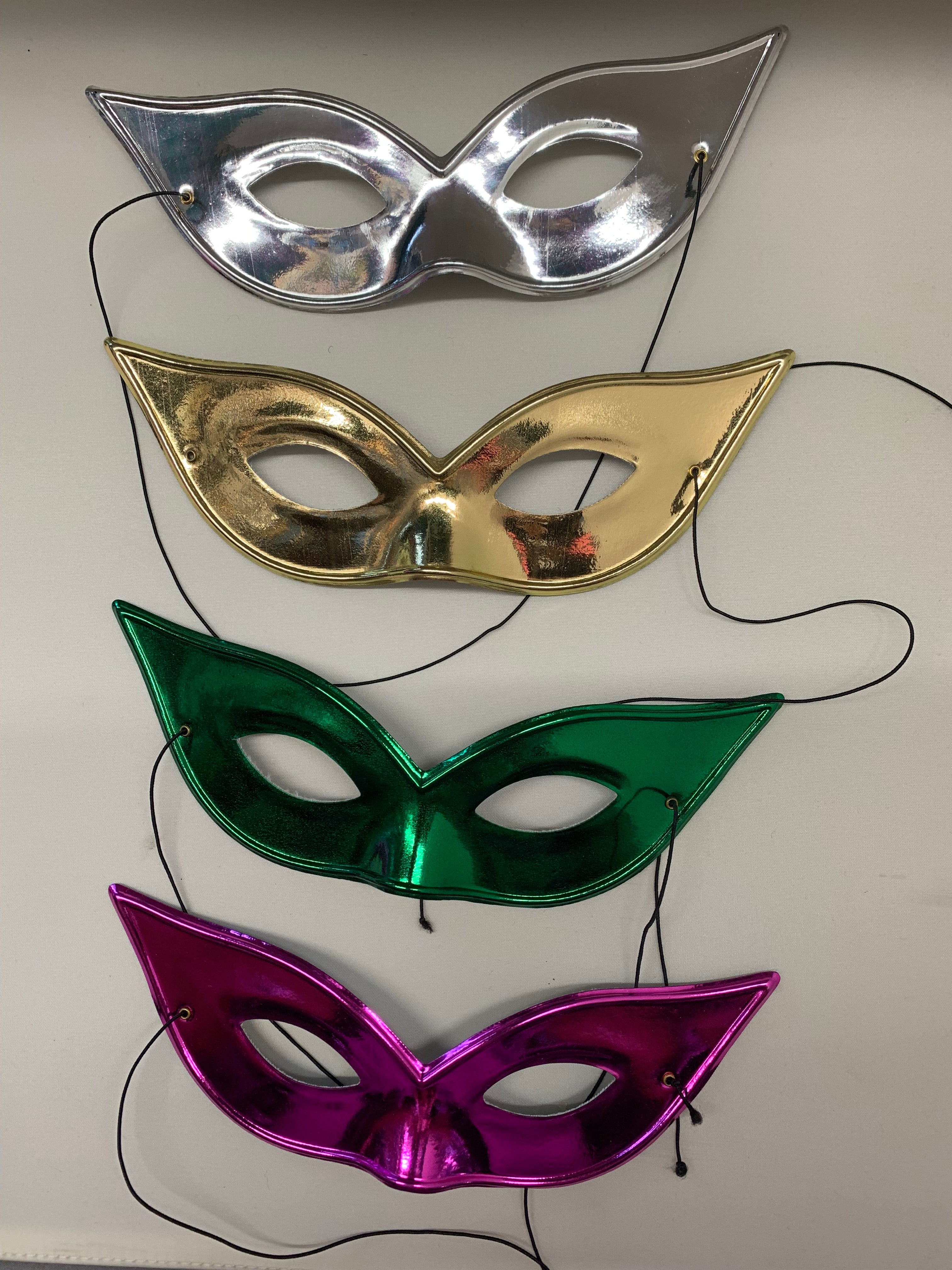 Italian Harlequin Metallic Half-Mask - Assorted Colors