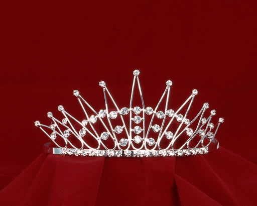 Silver Rhinestone Tiara 2.5"