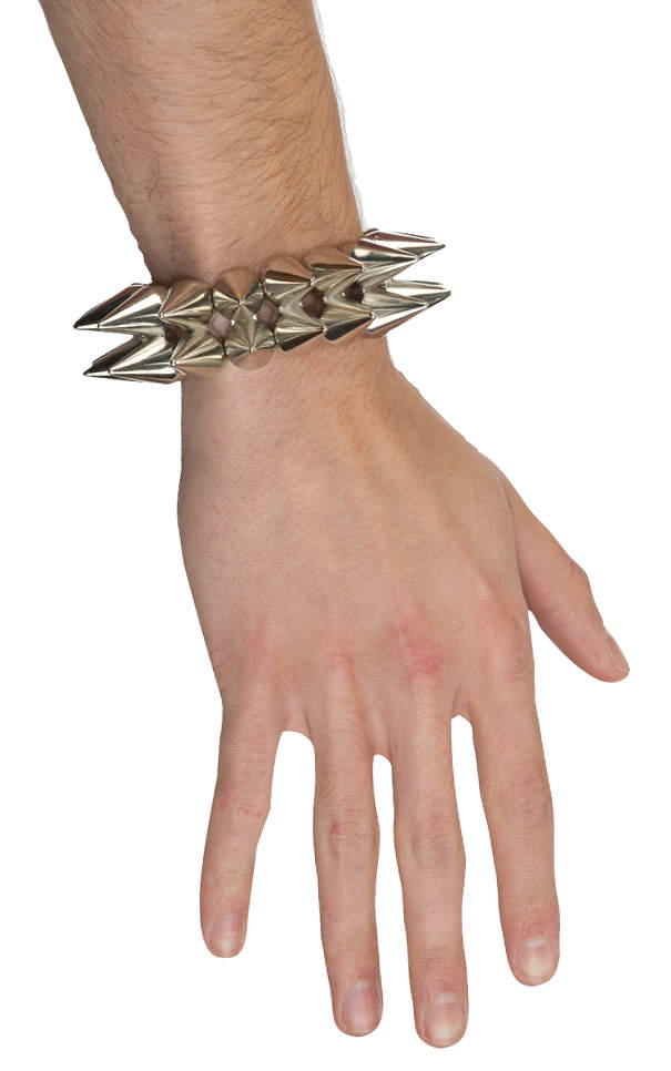 Silver Plastic Spike Bracelet