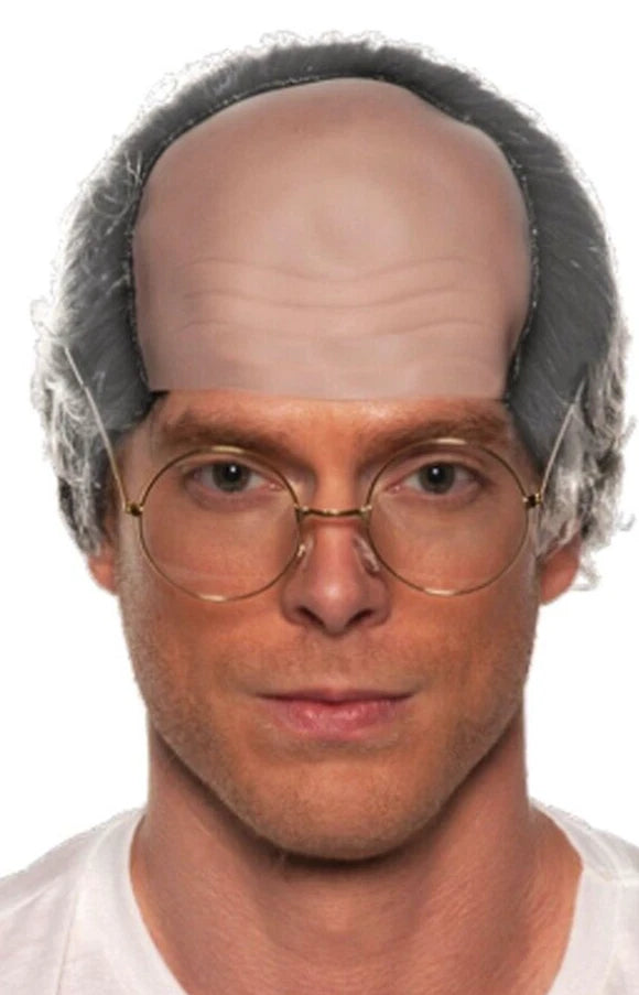 Old Man Bald Wig with Gray Hair Adult