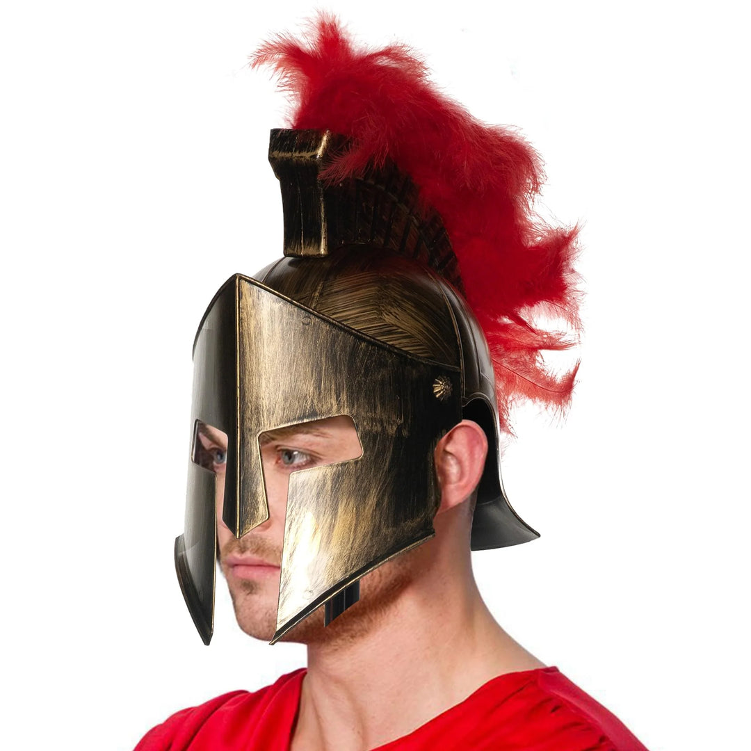 Roman Gladiator Helmet w/Feathers