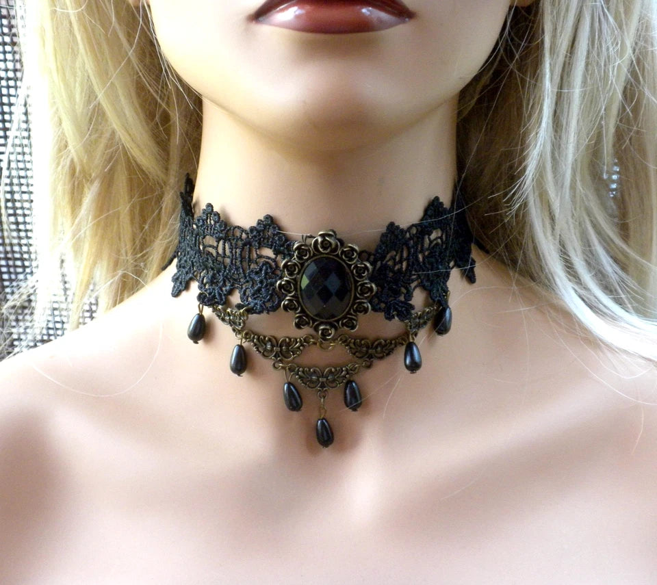 Victorian Lace Choker Jewelry