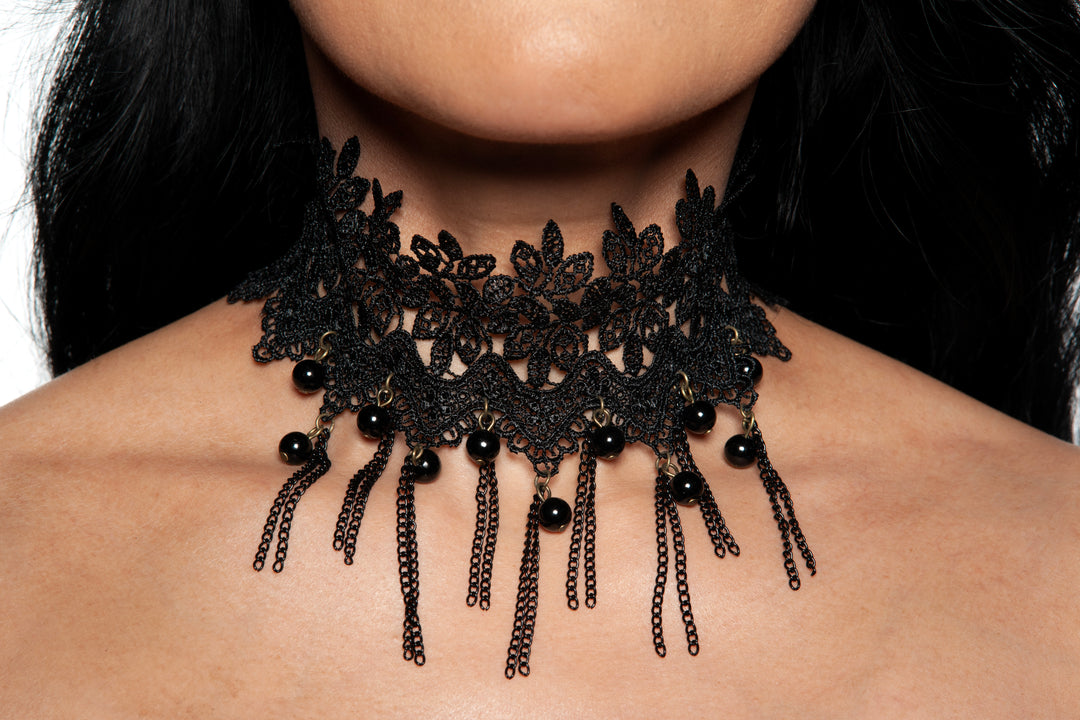 Black Lace Flower Choker