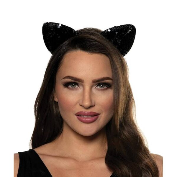 Black Sequin Cat Ears