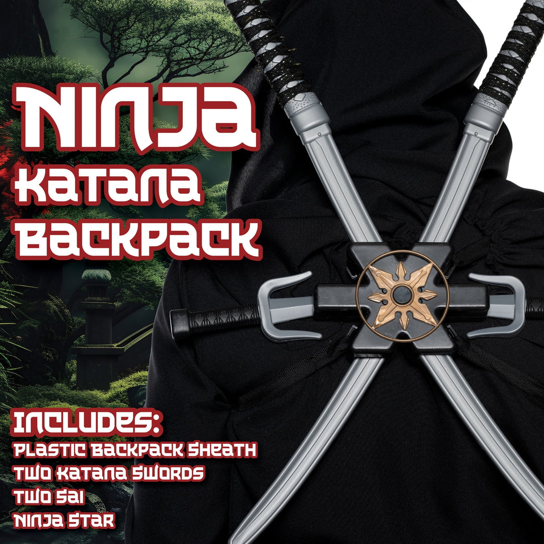 Ninja Sword, Sai &amp; Star Sheath Backpack Set 3