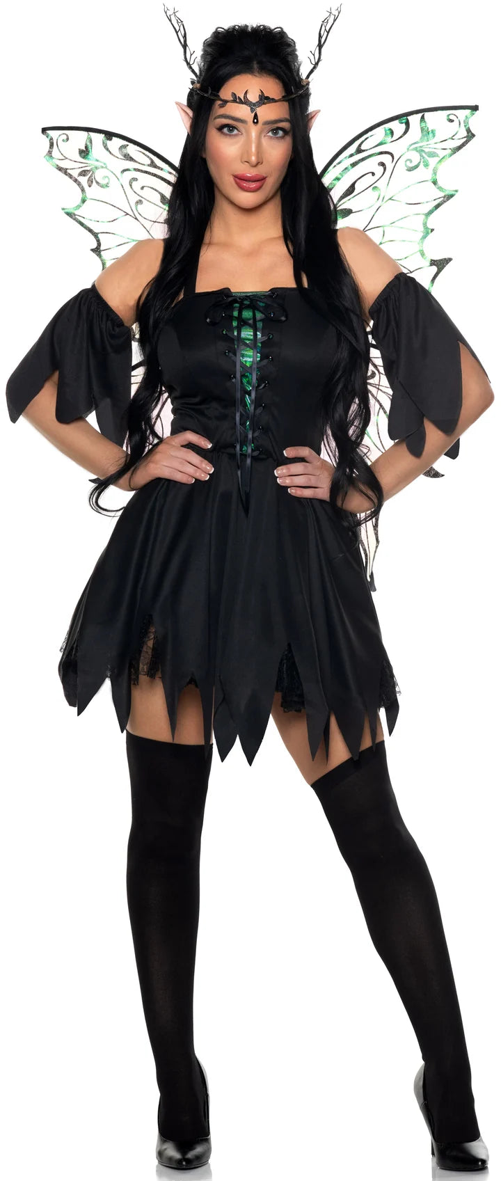Dark Fairy Costume with Wings - Adult