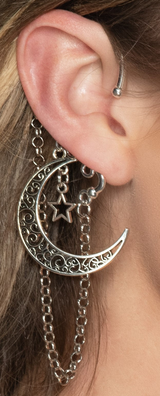 Big Moon &amp; Star Ear Cuffs