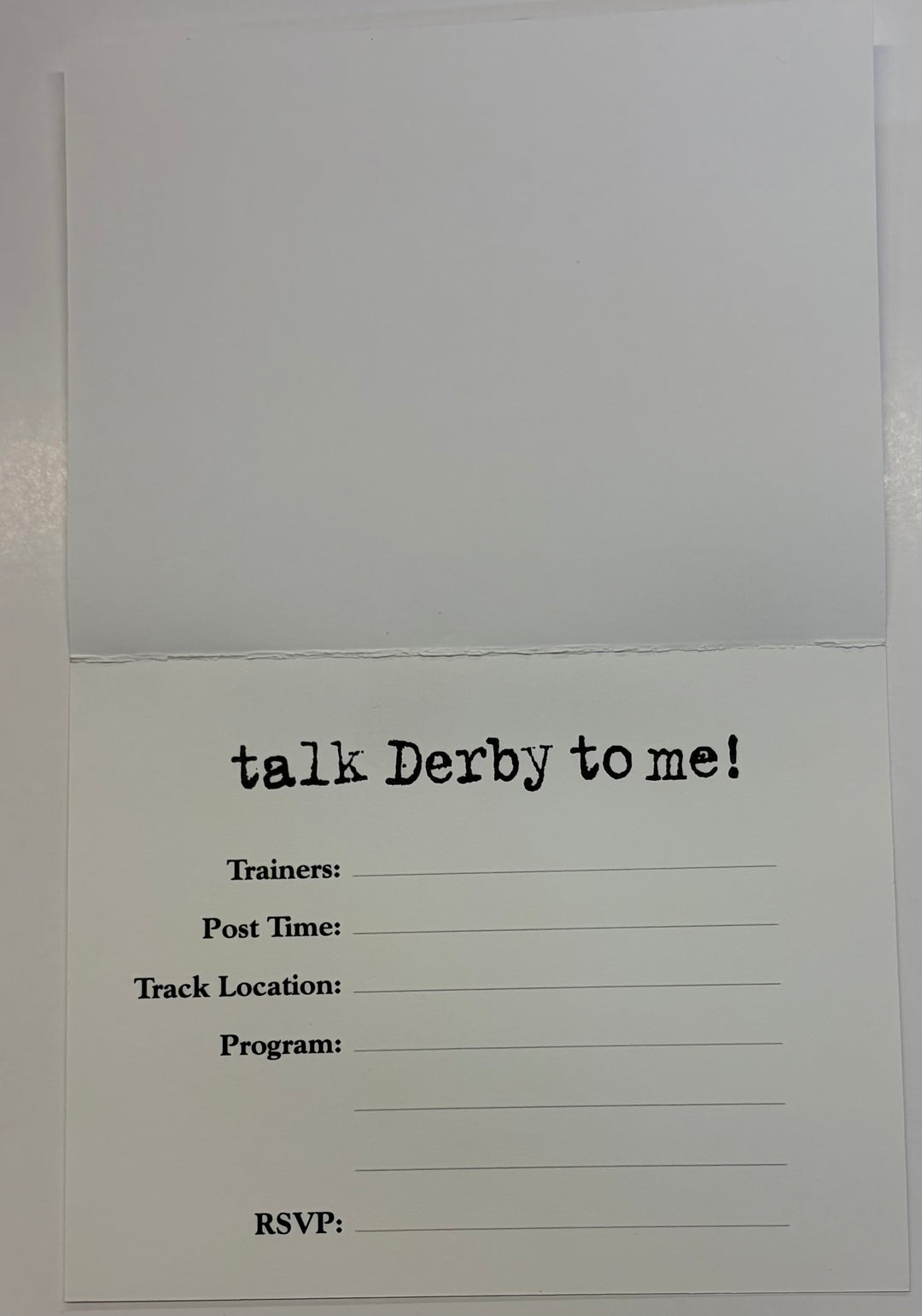 Kentucky Derby "talk derby to me" Invitations  10/pkg