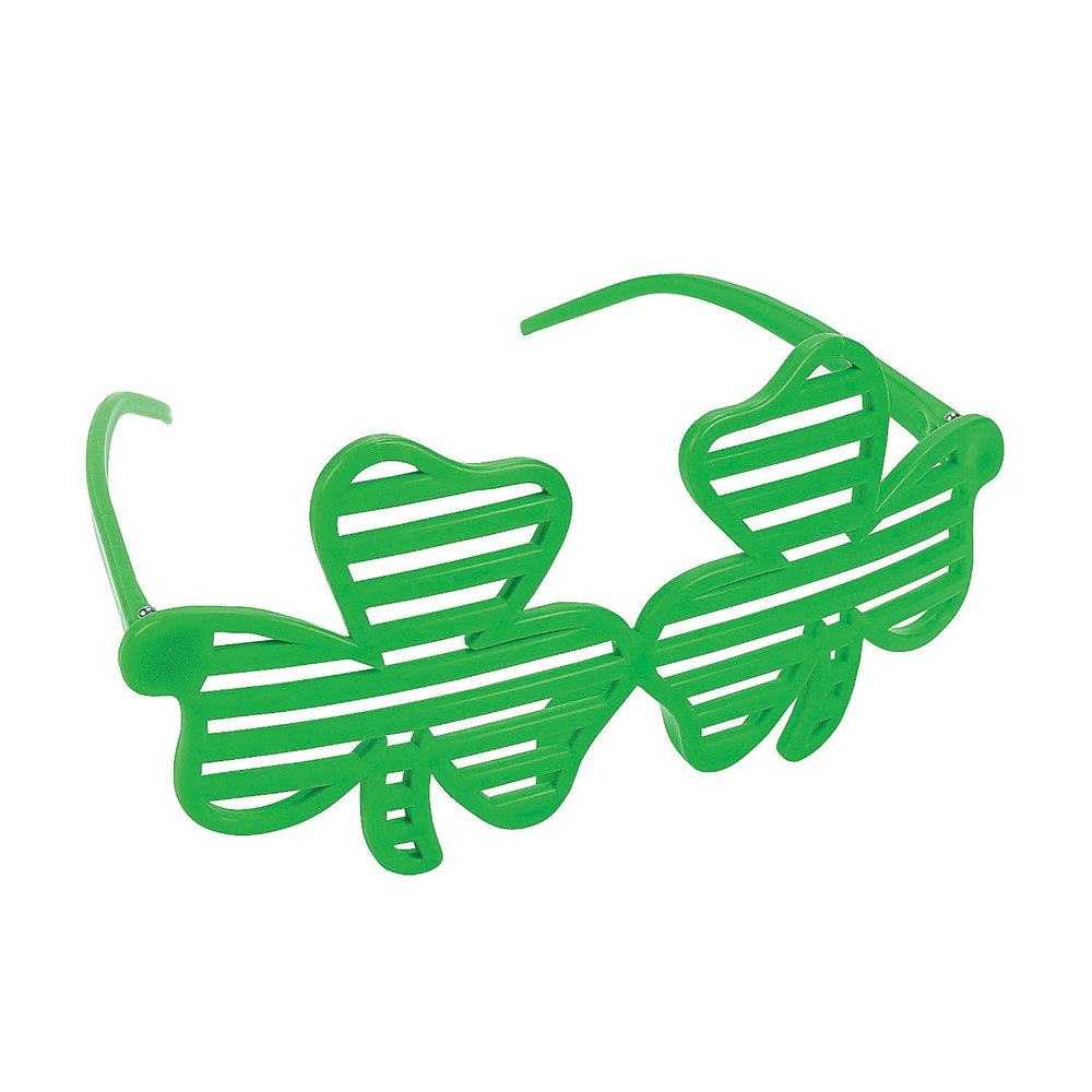 Plastic Shutter Shamrock Glasses