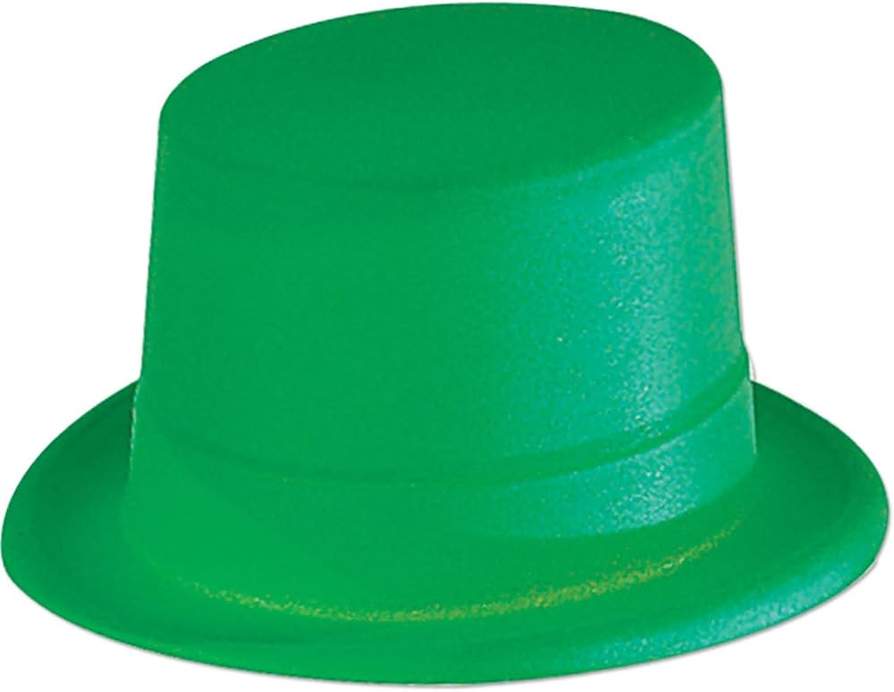 Green Velour Plastic top hat