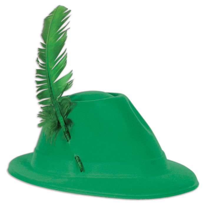 Green Velour Alpine Plastic Hat