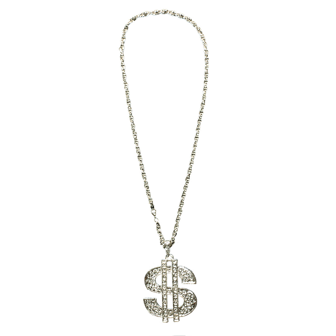 Dollar Sign Necklace with 27" Chain Metal