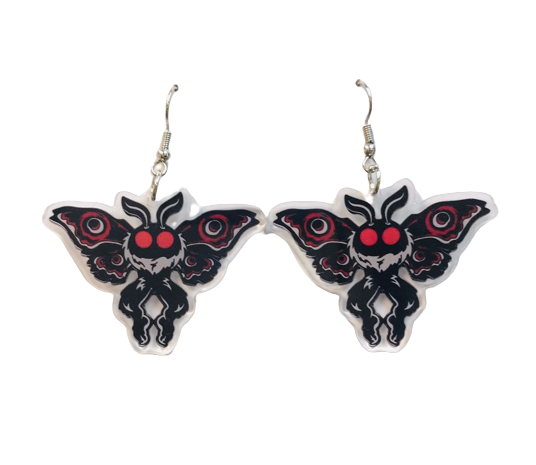 Moth Man Acrylic Earrings