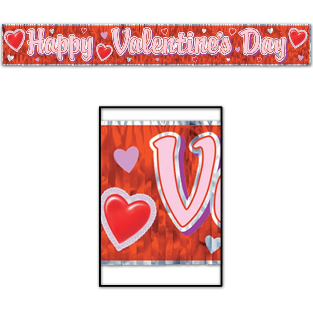 5' Fringed Metallic Valentine's Day Banner