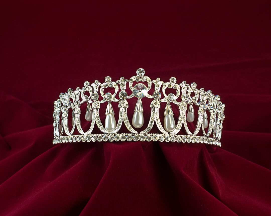 Silver Rhinestone Tiara 2.5"