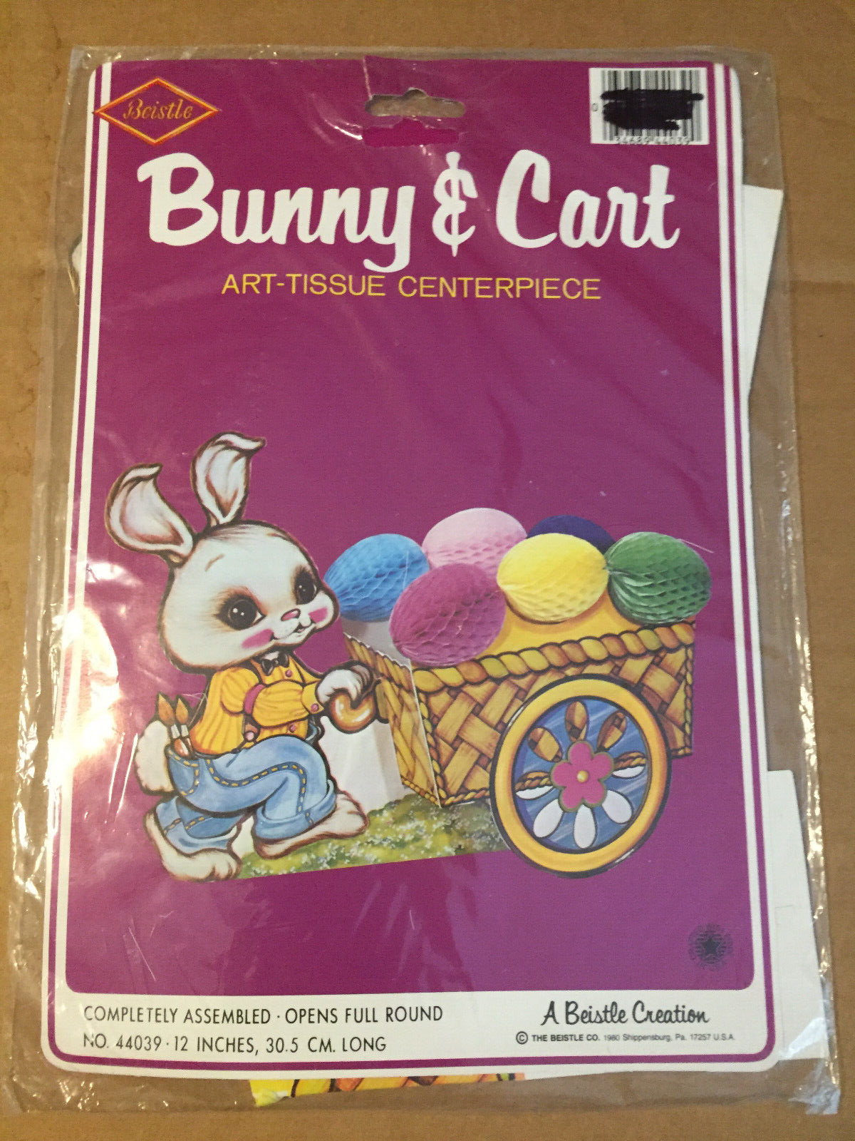 Vintage Bunny & Cart Art-Tissue Decoration