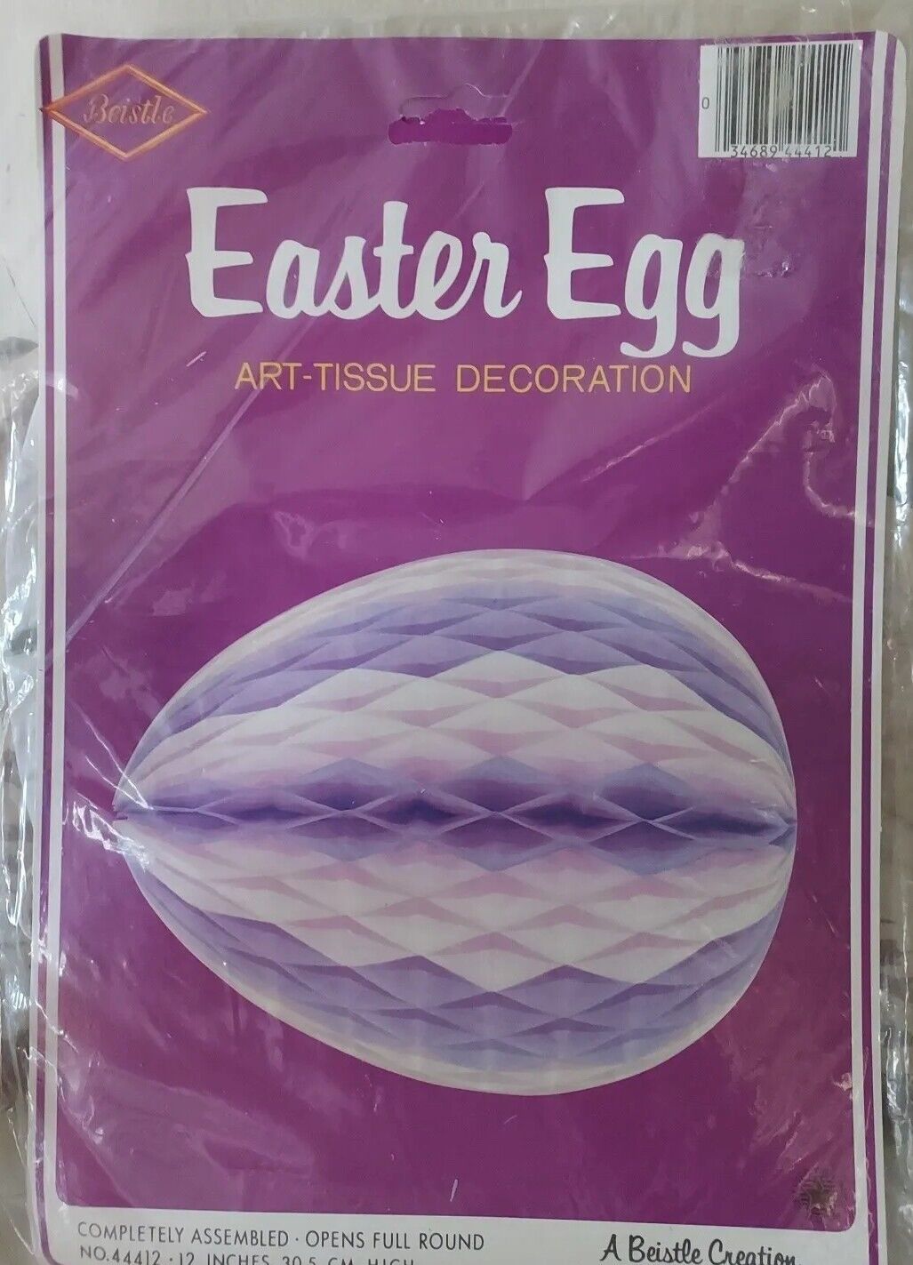 Vintage Art-Tissue Easter Egg Decoration