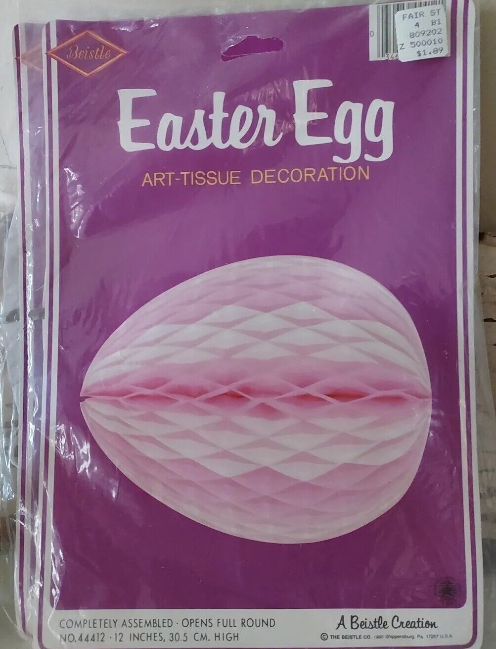 Vintage Art-Tissue Easter Egg Decoration