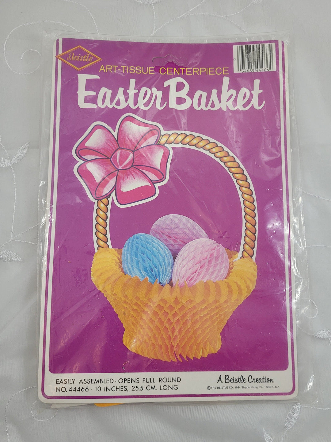 Vintage Easter Basket Art Tissue Centerpiece