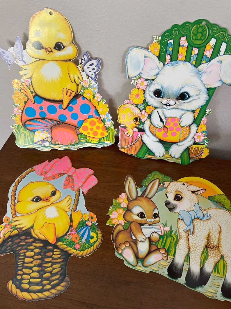 Vintage 12" Easter Cutouts - 4 Pieces