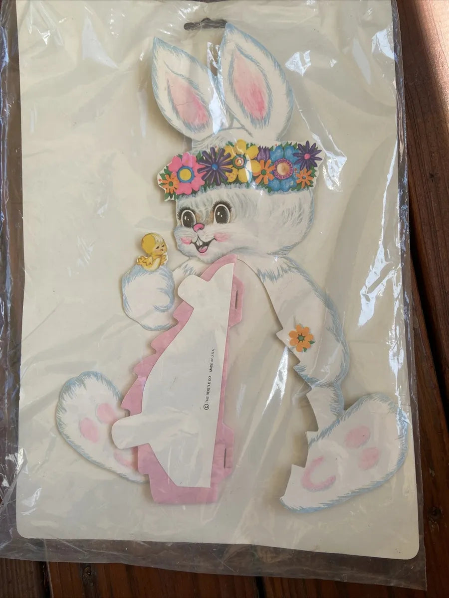 Vintage 12" Easter Bunny Art-Tissue Centerpiece