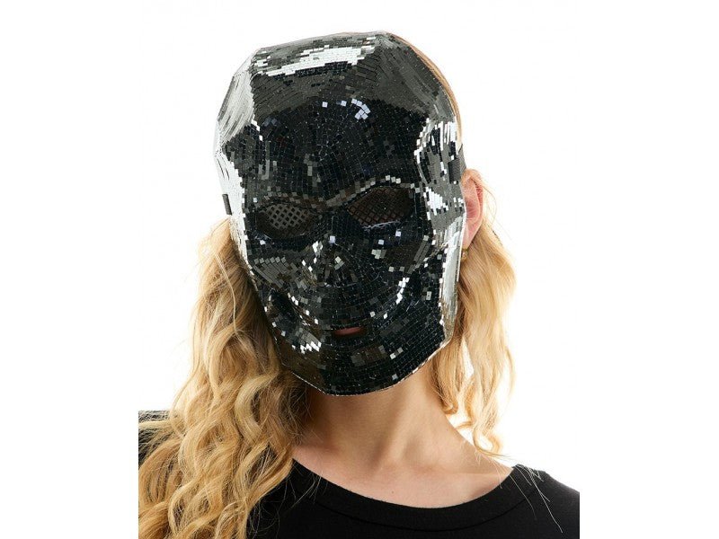 Black Mirrored Shiny Skull Mask