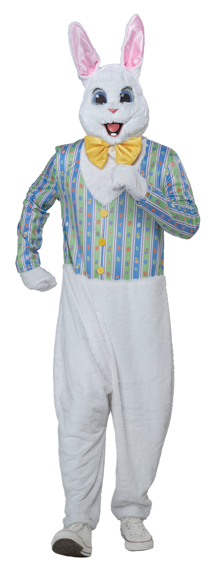 Easter Bunny Mascot Costume with Removable Face Mask - Adult