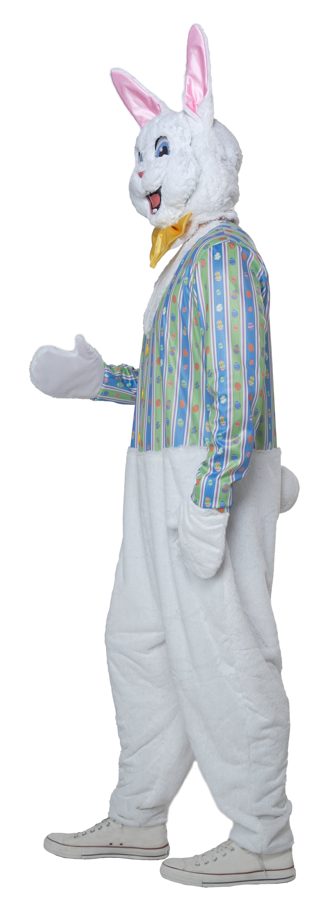 Easter Bunny Mascot Costume with Removable Face Mask - Adult