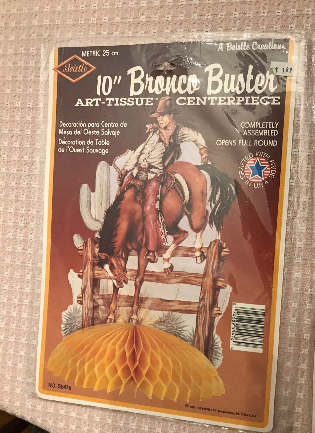 10" Bronco Buster Art Tissue Centerpiece