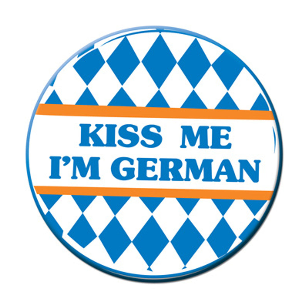 "Kiss Me I'm German" Party Button