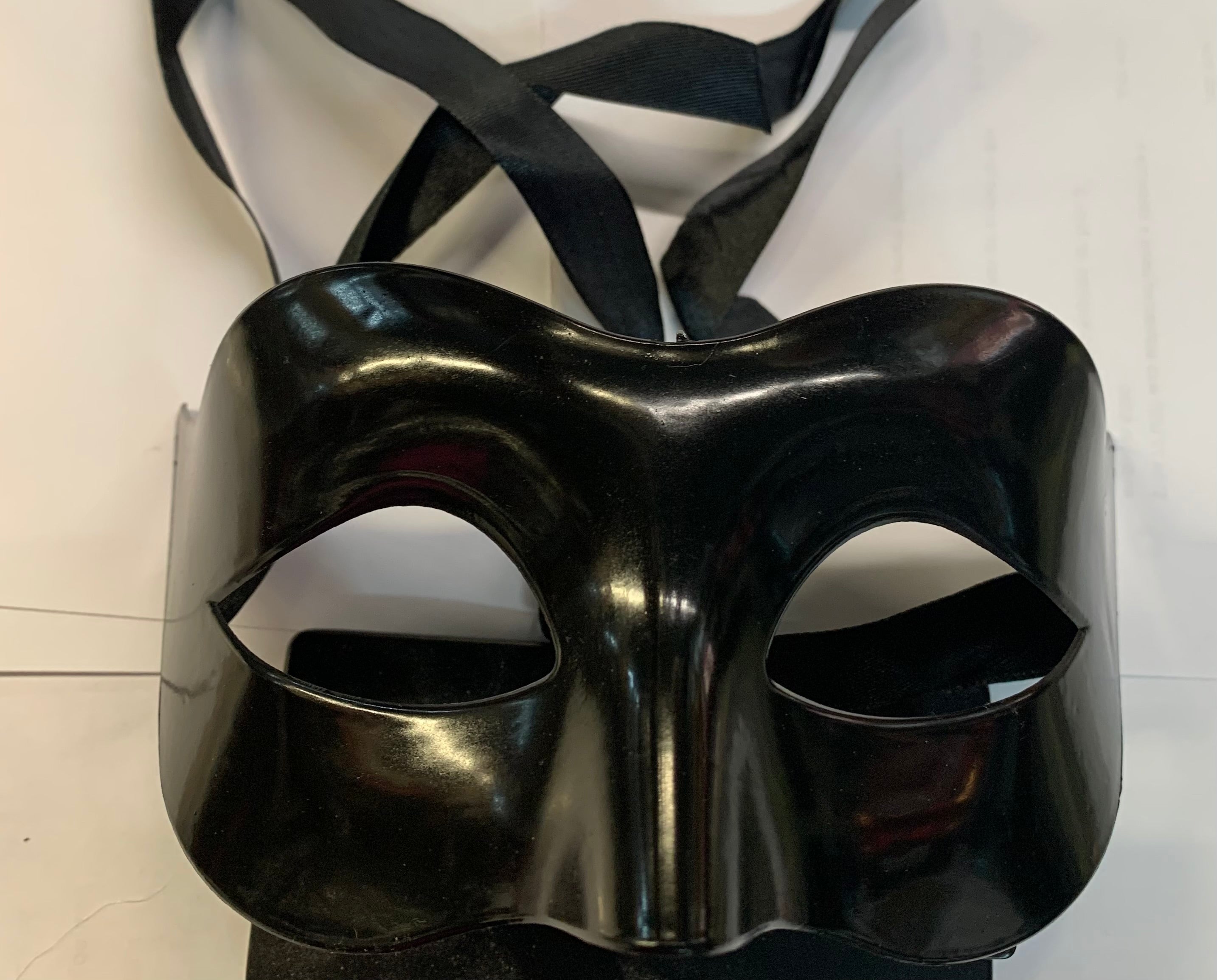Black Shiny Masquerade Mask Harlequin Style