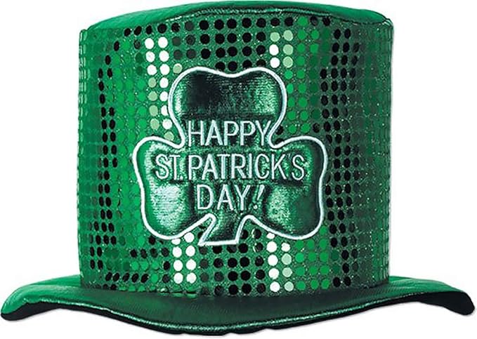 Green Glitz & Gleam Sequin fabric St. Patrick's Day hat