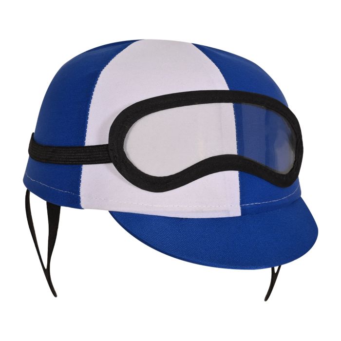 Two-Toned Fabric Jockey Cap - Blue and White