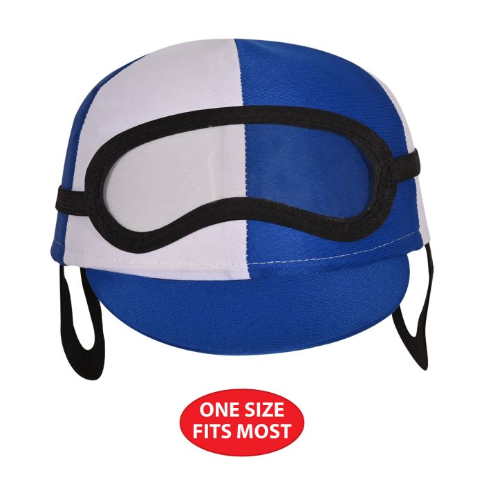 Two-Toned Fabric Jockey Cap - Blue and White