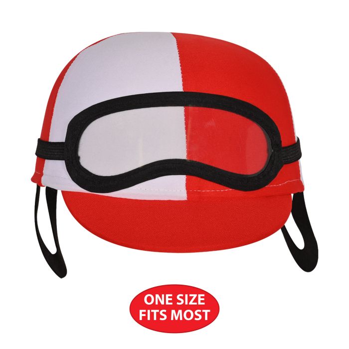 Two-Toned Fabric Jockey Cap - Red and White