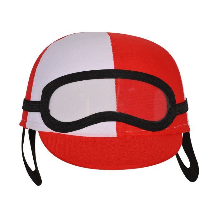 Two-Toned Fabric Jockey Cap - Red and White