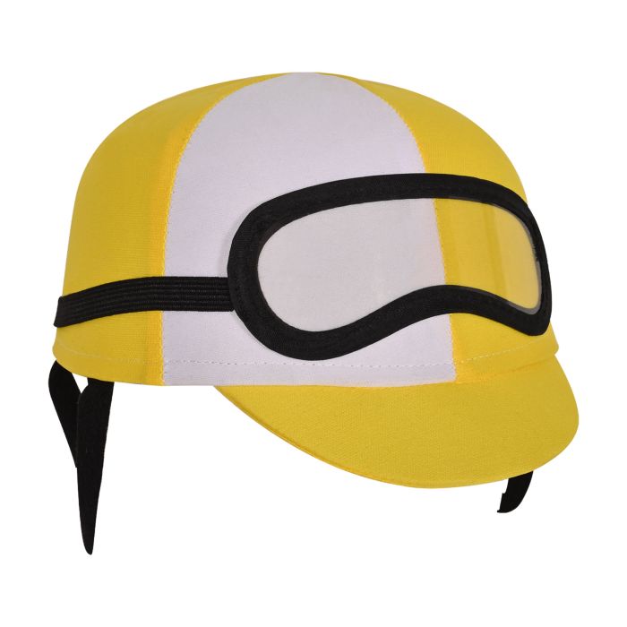 Two-Toned Fabric Jockey Cap - Yellow & White