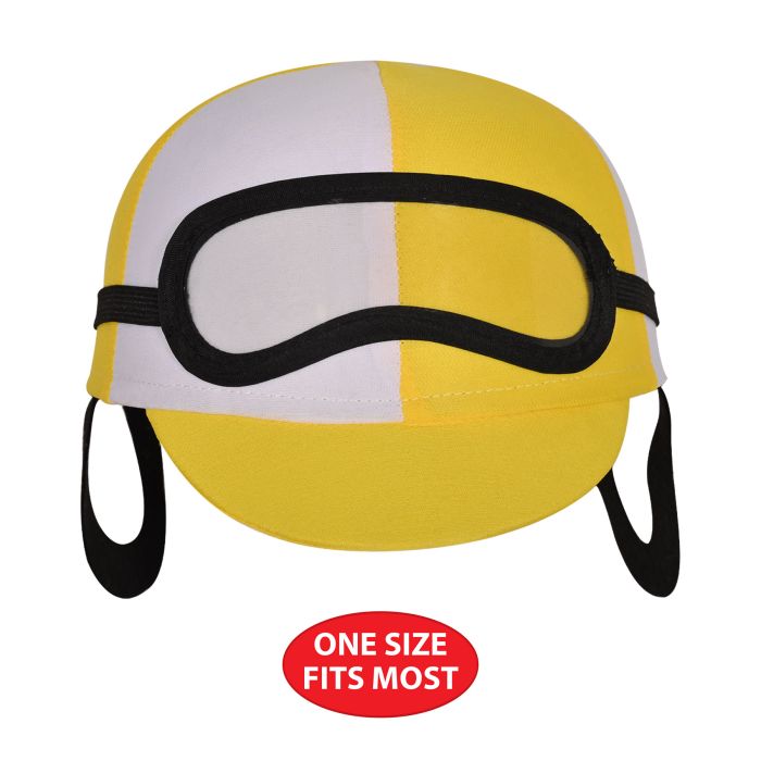 Two-Toned Fabric Jockey Cap - Yellow & White