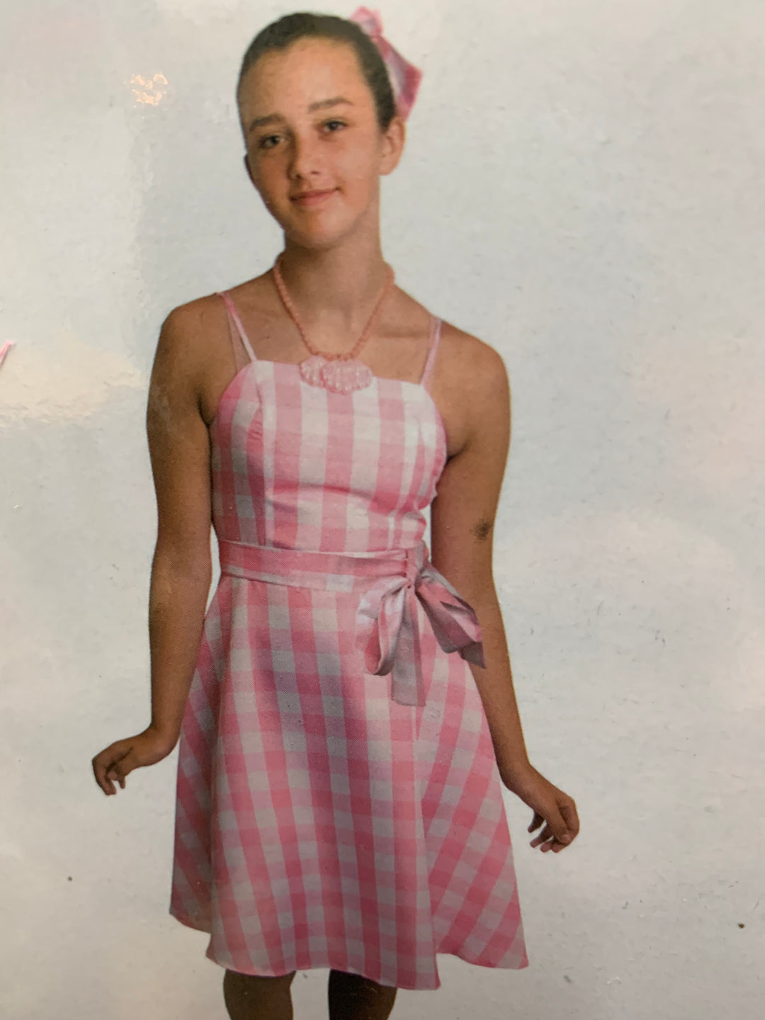 50's Fashion Doll Beach Pink Gingham Dress Costume - Adult