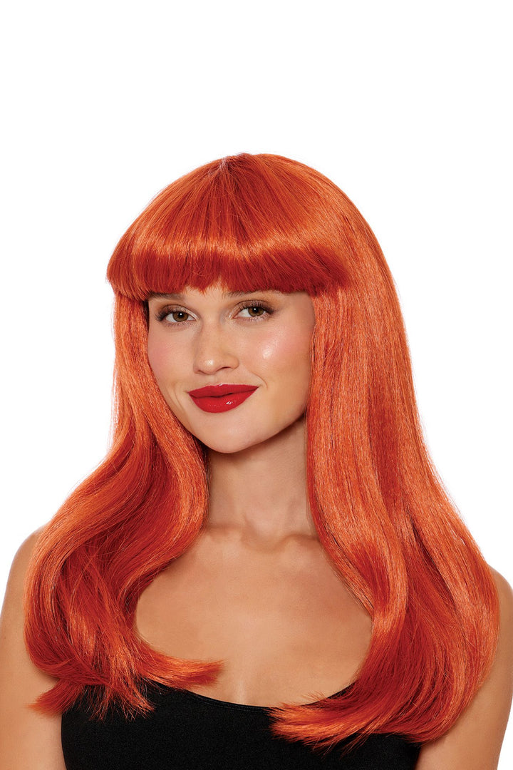 Auburn Long Wig with Bangs