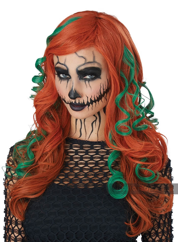 Root of All Evil Orange & Green Wig