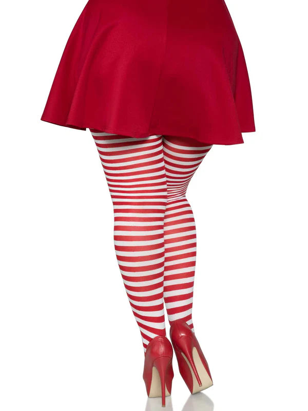 Red and White Tights - Plus Size