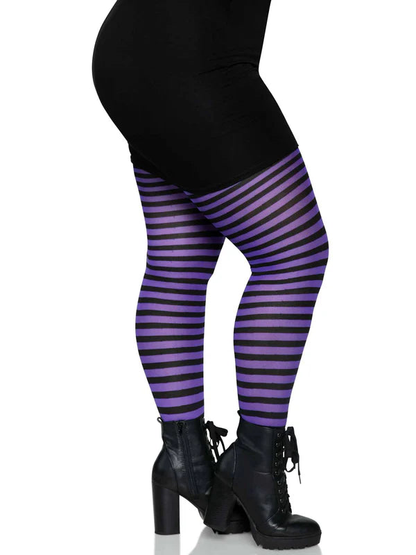 Black and Purple Stockings - Plus Size
