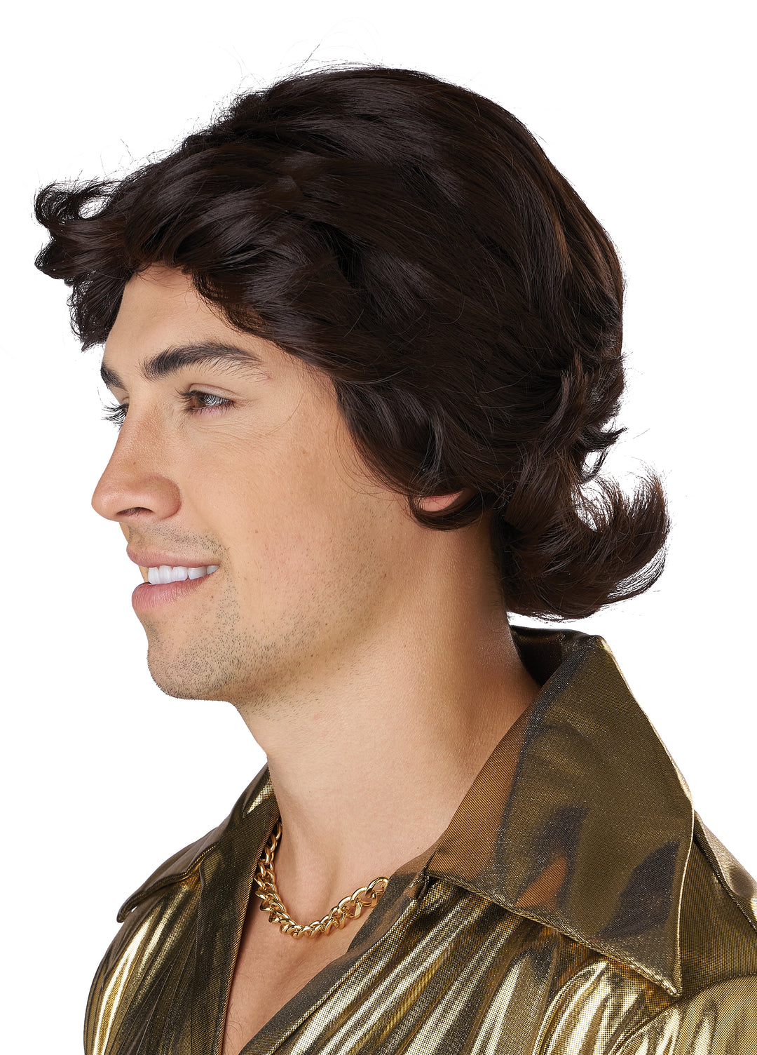 70's Dark Brown Feathered Wig