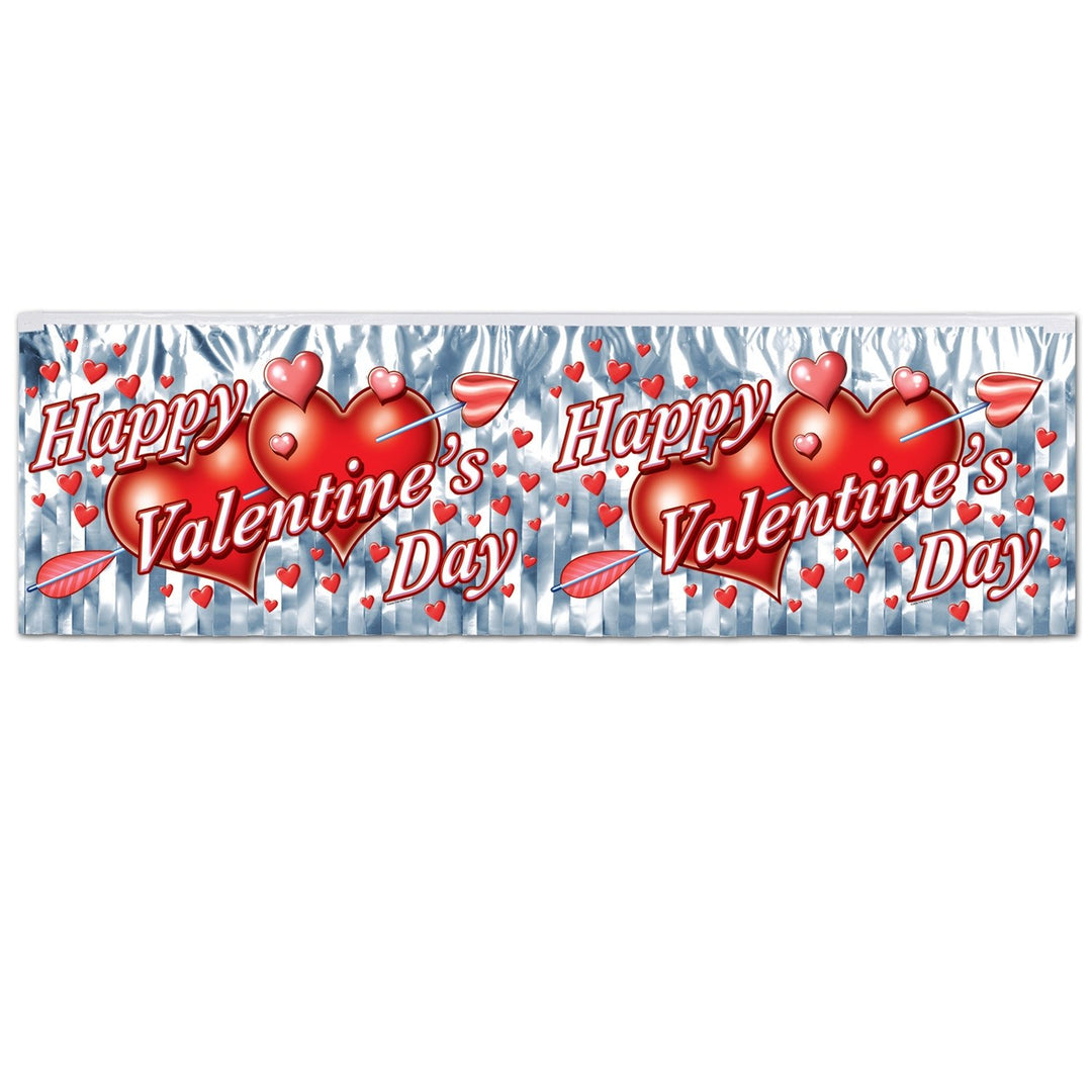 14" x 4' Fringed Metallic Valentine's Day Banner