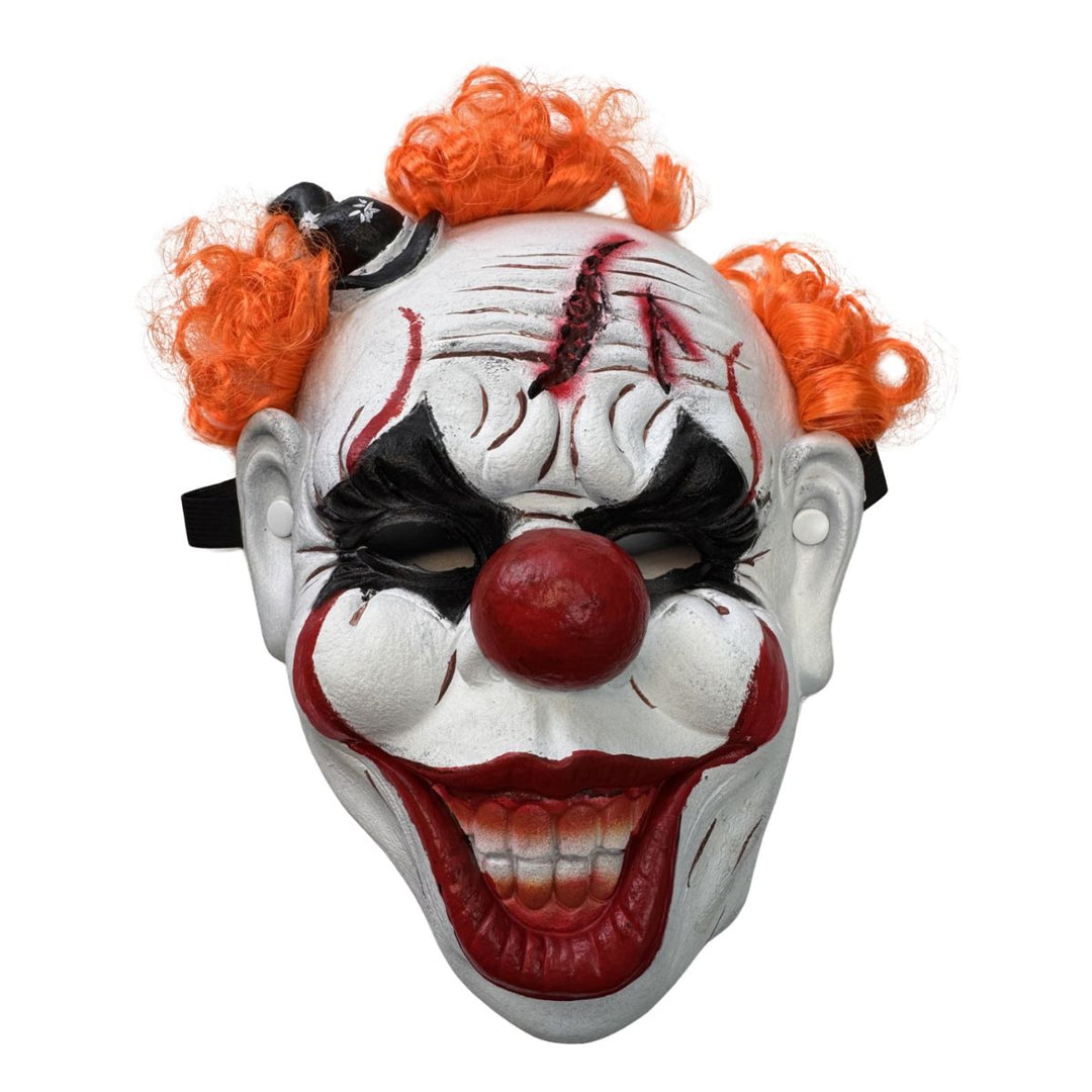 Super Soft Scary Clown Mask with Orange Hair