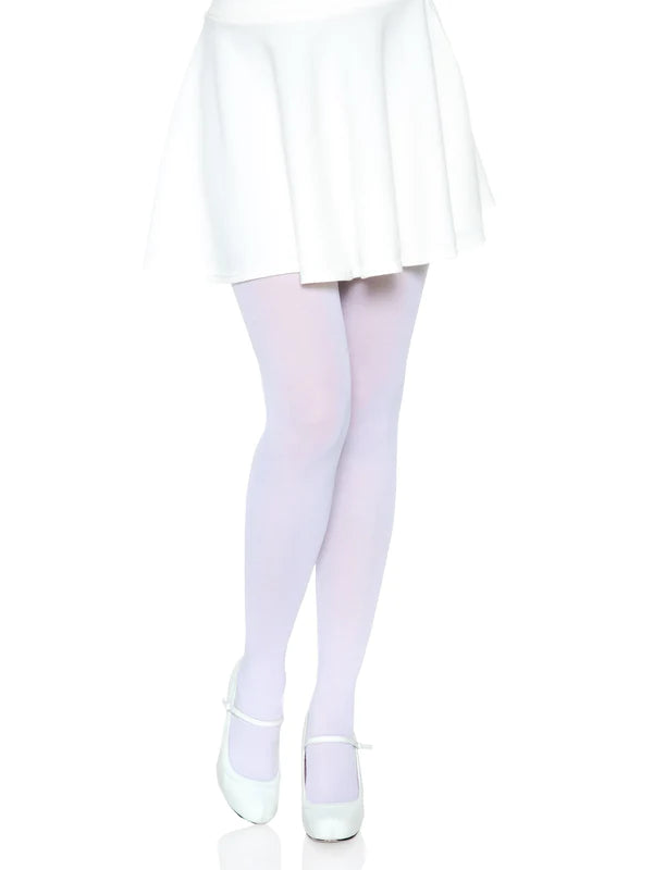 Nylon Women's Standard Solid Tights - White